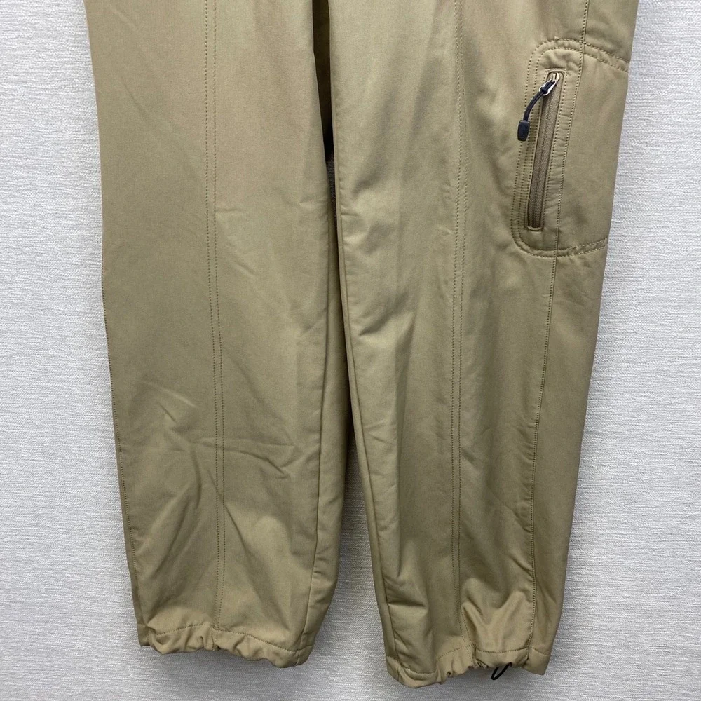 Nike ACG‎ Softshell Cargo Pants Womens 4 Tan Fleece Lined Hiking Utility Bungee